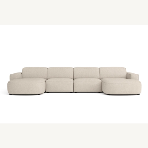 Olio Nobile Nowoczesna sofa w kształcie litery U Tkanina Raven 24
